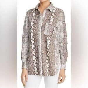 LYSSE- Schiffer Snake Print Button Down Top
